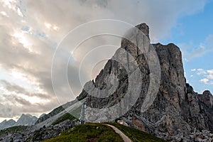 Sunset at the Passo di Giau, in the Italian Dolomites