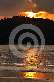 Sunset at the Patong beach, Phuket, Thailand