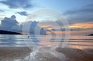 Sunset at the Patong beach, Phuket, Thailand