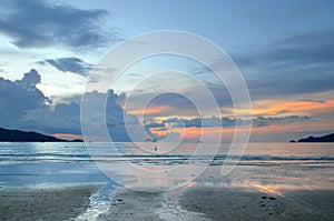 Sunset at the Patong beach, Phuket, Thailand