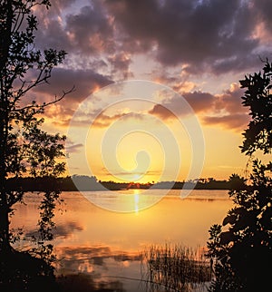 Sunset at Paurodus Pond in the Everglades National Park, Florida