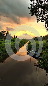 Sunset at peatland landscape, Katingan, Central Kalimantan