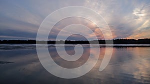 Sunset on Pell Lake, Wisconsin - Bloomfield Township