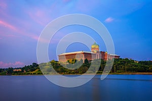 Sunset at Perdana Putra and Putrajaya Lake in Malaysia