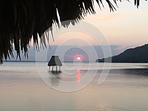 Sunset on Peten Itza Lake El Remate Guatemala