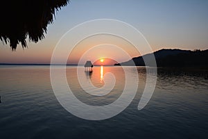 Sunset on Peten Itza Lake El Remate Guatemala