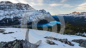 Sunset at Peyto Lake in the Rockies