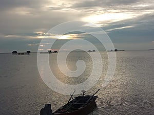Sunset photo on the beach box