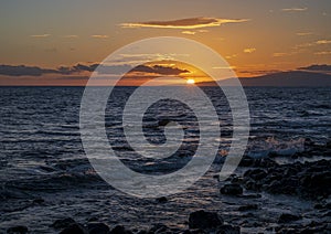 Sunset photographed from the Drums of the Pacific Lu`au at the Hyatt Regency Maui Resort and Spa.