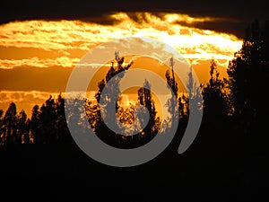 Sunset photography. Chilean countryside. Nature landscape. Palmilla, Maule , Chile.