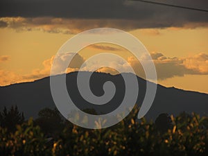 Sunset photography. Chilean countryside. Nature landscape. Palmilla, Maule , Chile. photo