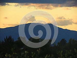 Sunset photography. Chilean countryside. Nature landscape. Palmilla, Maule , Chile. photo