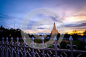 Sunset Phra Pathom Chedi biggest Sanctuary is a vital part of Th