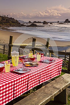 Sunset Picnic on Ocean Overlook