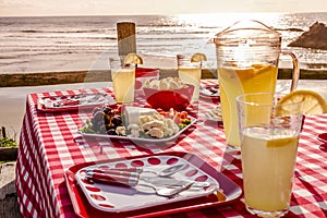 Sunset Picnic on Ocean Overlook