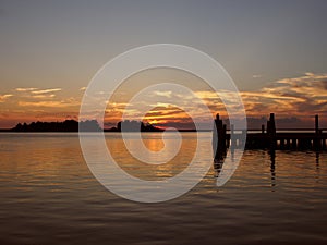 Sunset on a Pier at Crisfield, Maryland