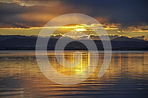 Sunset at pier in the Natural Park