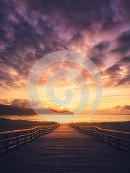 Sunset in Plentzia beach