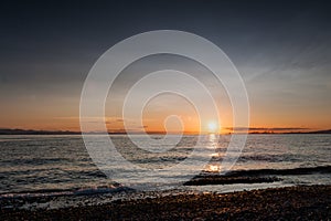 Sunset at Point Roberts beach