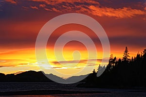 Sunset in Pointe du Bic, Quebec, Canada