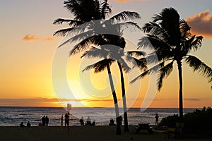 Sunset Poipu Beach Park