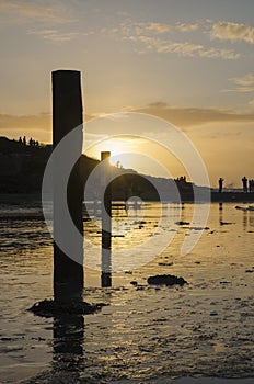 Sunset at polzeath beach, Cornwall, UK