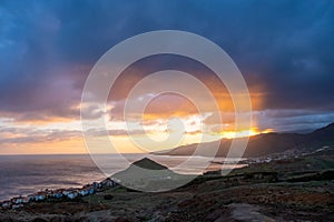 Sunset on Ponta de Sao Lourenco Madeira Island Portugal
