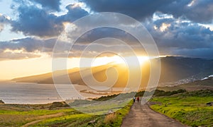 Sunset on Ponta de Sao Lourenco, Madeira,Portugal