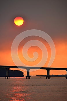 Sunset at Porto Camargo, Paraná, Brazil.