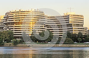 Sunset on the Potomac River and Watergate Building, Washington, DC