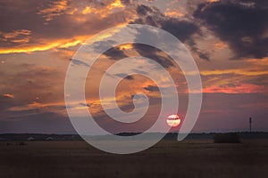 Sunset in the prairie