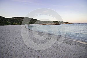 Sunset at the Prince`s Beach in Sardinia