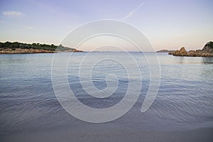 Sunset at the Prince`s Beach in Sardinia