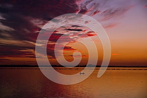 Fishing in the sunset.