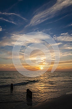 Sunset on a Quiet Gulf Coast Beach