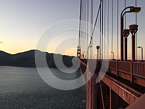 Sunset Railing tales at the golden Gate Bridge, san Francisco California in august 28 2016