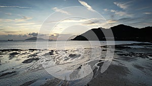 Sunset red cloud Lung Kwu Tang beach sunset watching brook