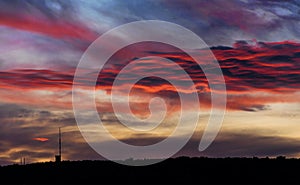 Sunset With Red Clouds