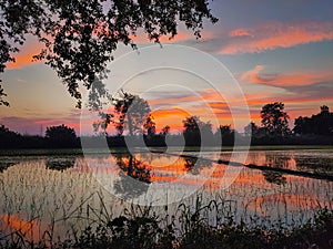 After sunset Red clouds sky wallpaper