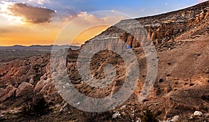 Sunset in the Red valley of Cappadocia