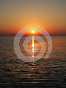 Sunset reflected in the sea