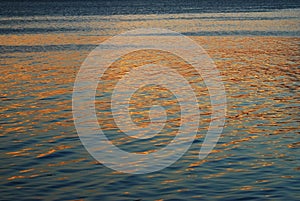 Sunset Reflection on the Surface of a Calm Sea