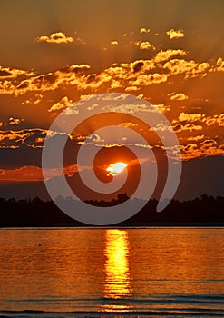 Sunset reflections on the bay