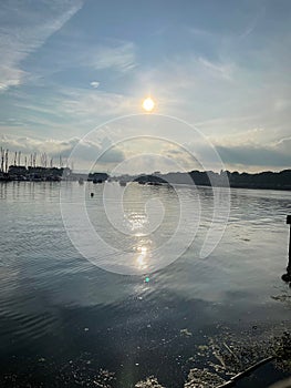 Sunset reflections on the harbour