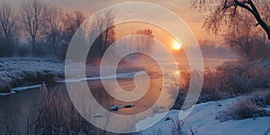 Sunset Reflections on the River