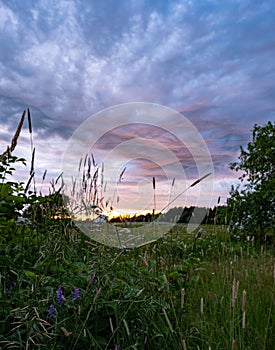 Sunset reflects on clouds in Nova Scotia