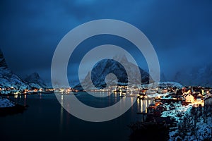 Sunset in Reine Village, Lofoten Islands