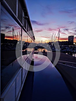 Sunset From Restaurante DÃ¡rsena In Alicante Marina Spain