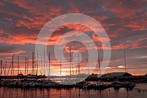 Sunset at Reykjavik Harbor