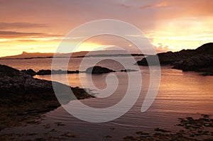 Sunset at Rhu near Arisaig in Lochaber, Inverness-shire, Scotland, UK